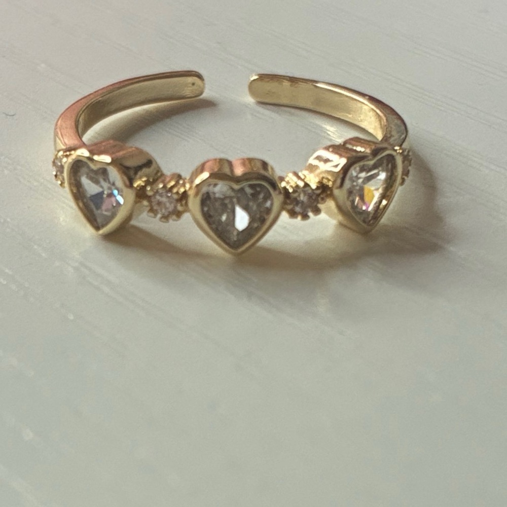Gold plated Heart Ring with Silver Accents